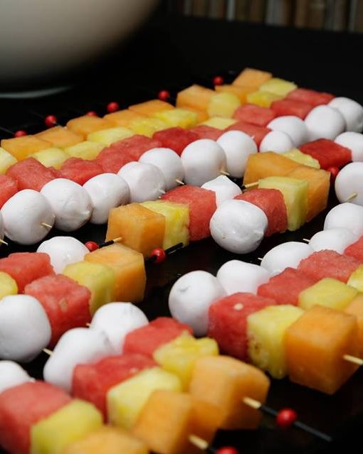 fruity kebabs with marsmallow
